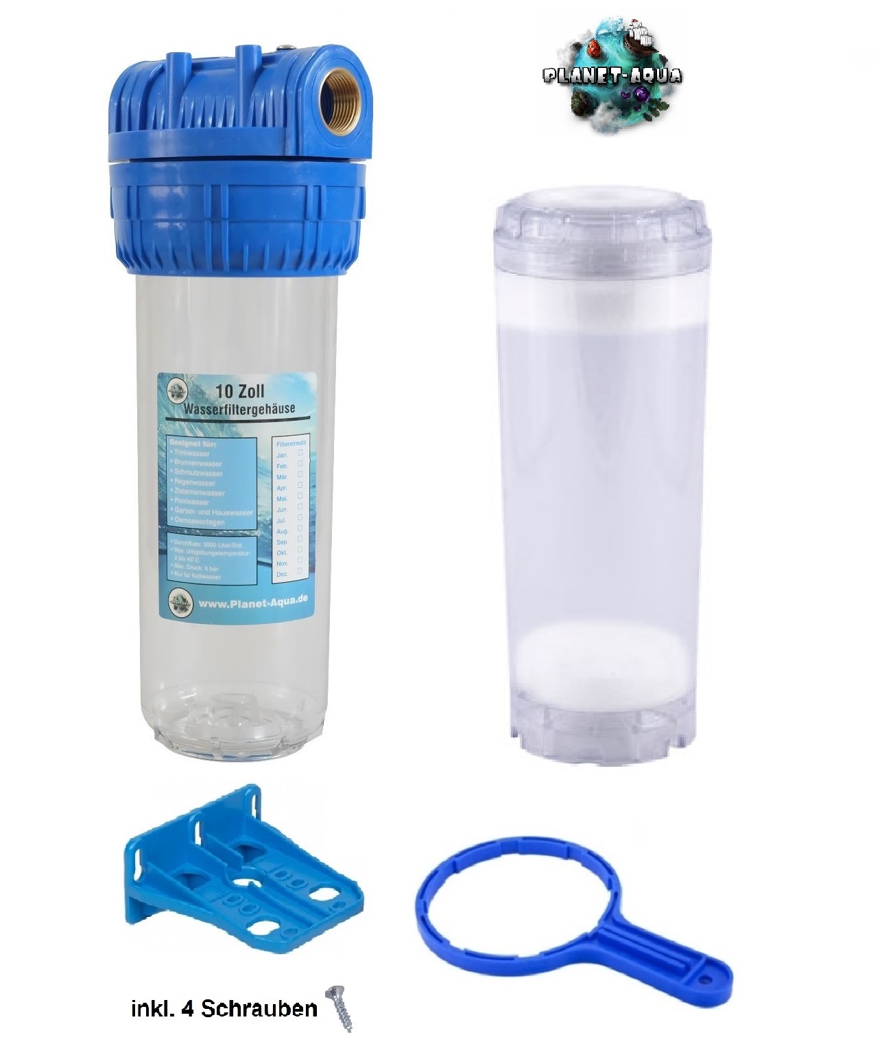 28,90€/1Stk 10" Industrie Wasserfilter Filter Gehäuse Filtergehäuse Set 