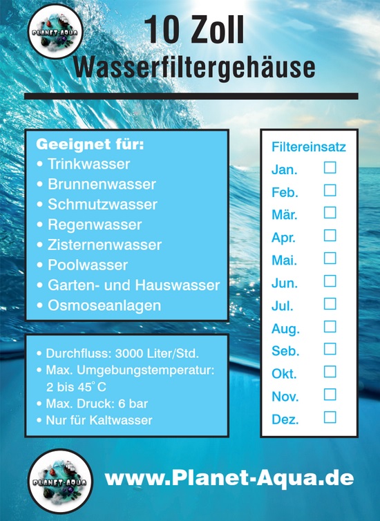 Wasserfiltergehäuse Planet-Aqua Shp