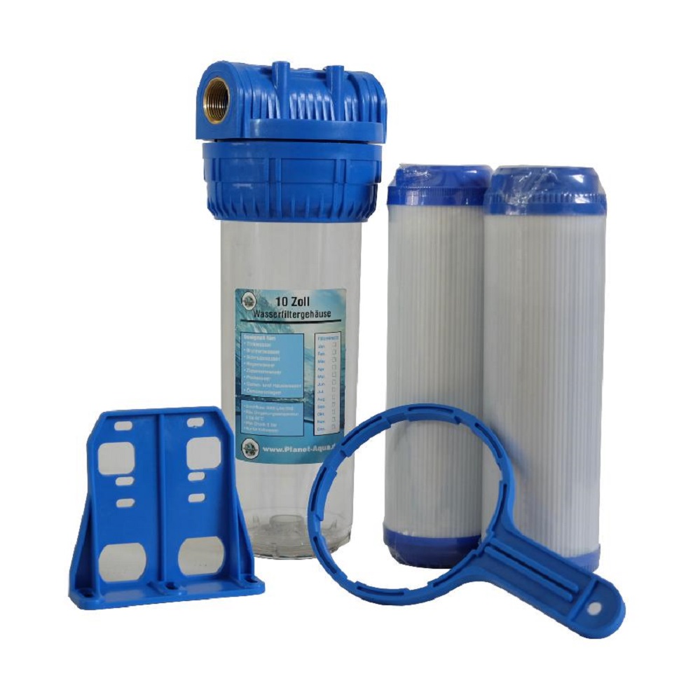 Filtergehäuse Set mit Aktivkohlegranulat Filter