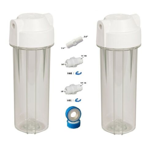 Zubehör Wasserfilter Osmoseanlage Umkehrosmose Osmose 2x Filtergehäuse 10 Zoll 