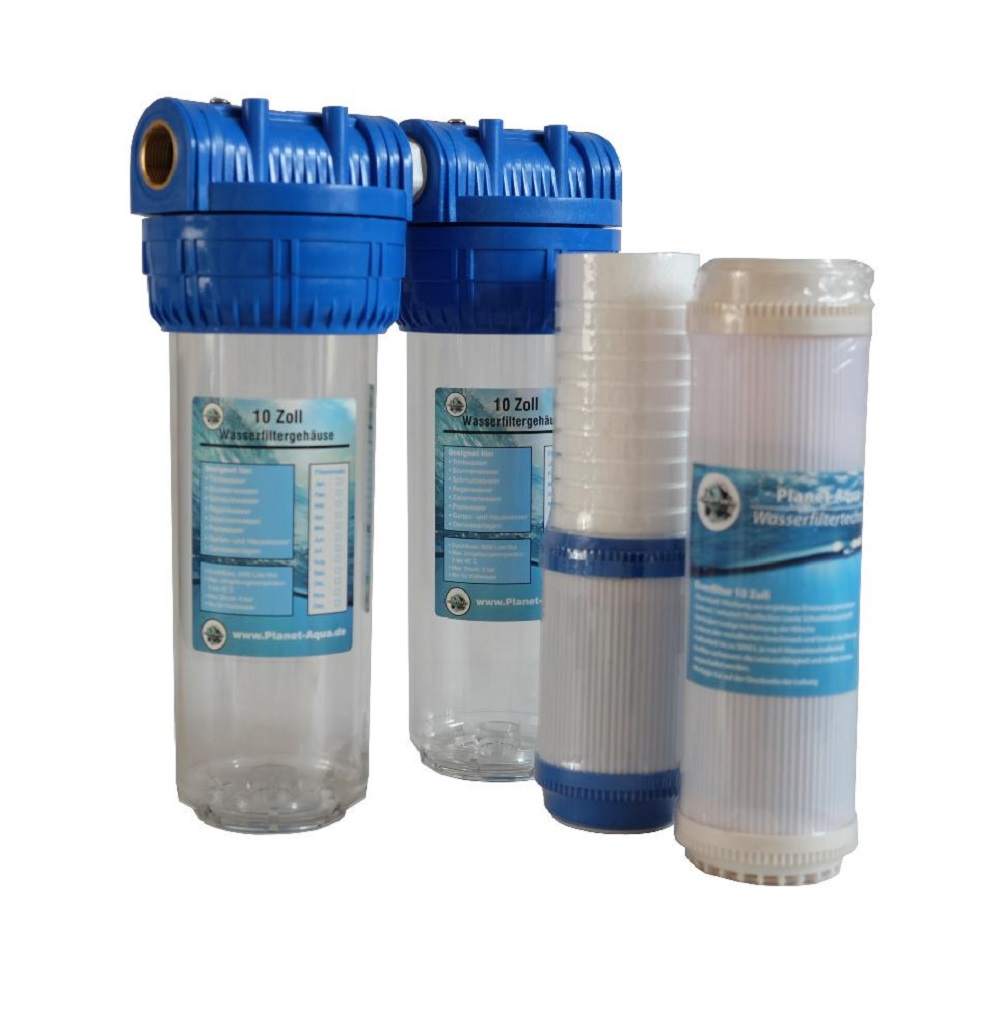 Wasserfilteranlage mit Kombifilter Kalk und Eisenfilter 10 Zoll