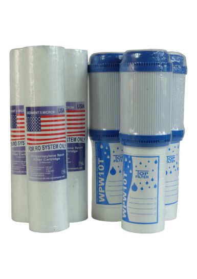 Ersatzfilter Vorfilter Wasserfilter Set 10 Zoll 4-teilig- 2x Kombifilter + 2x Sediment-Schaumfilter